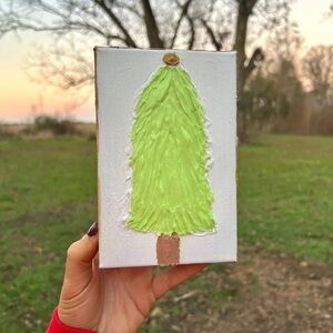 Handmade Green Tree Canvas Art